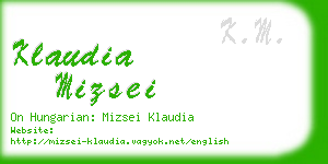 klaudia mizsei business card